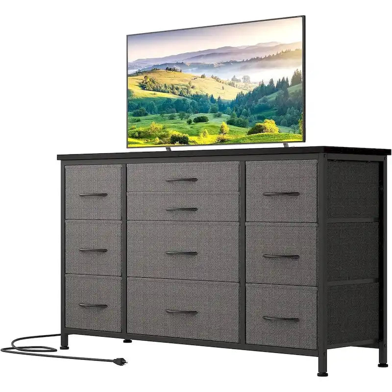 Mobile TV con presa di corrente, 10 cassetti per TV da 55" - n/a