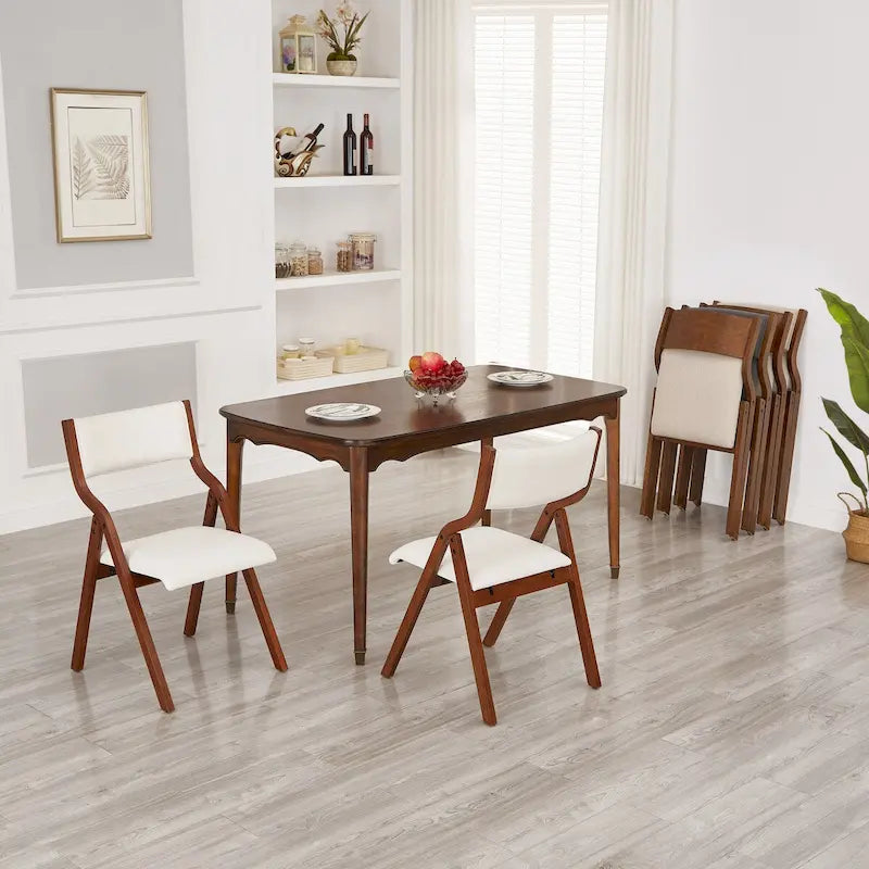 Set di 2 sedie pieghevoli moderne in legno imbottite con seduta imbottita