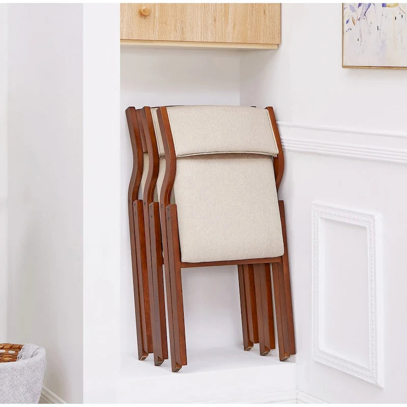 Set di 2 sedie pieghevoli moderne in legno imbottite con seduta imbottita