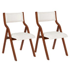 Set di 2 sedie pieghevoli moderne in legno imbottite con seduta imbottita