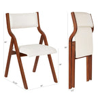 Set di 2 sedie pieghevoli moderne in legno imbottite con seduta imbottita