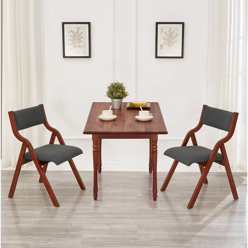 Set di 2 sedie pieghevoli moderne in legno imbottite con seduta imbottita