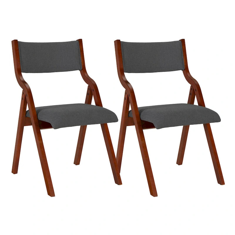 Set di 2 sedie pieghevoli moderne in legno imbottite con seduta imbottita