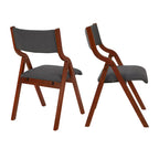 Set di 2 sedie pieghevoli moderne in legno imbottite con seduta imbottita