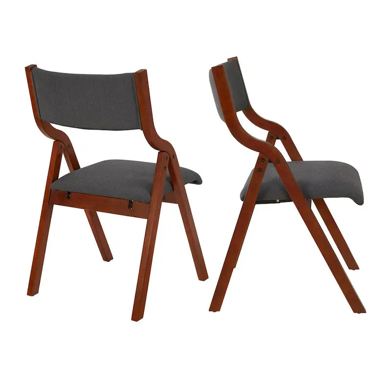 Set di 2 sedie pieghevoli moderne in legno imbottite con seduta imbottita