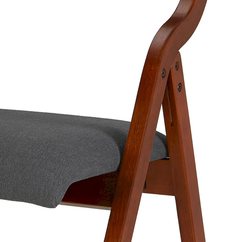 Set di 2 sedie pieghevoli moderne in legno imbottite con seduta imbottita