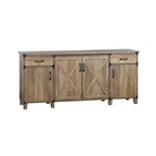 Mobile Credenza Classico da Fattoria in Rovere con Quattro Ante e Vano Porta Documenti - 64,7L x 15,8P x 29,7A