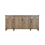 Mobile Credenza Classico da Fattoria in Rovere con Quattro Ante e Vano Porta Documenti - 64,7L x 15,8P x 29,7A
