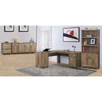 Mobile Credenza Classico da Fattoria in Rovere con Quattro Ante e Vano Porta Documenti - 64,7L x 15,8P x 29,7A