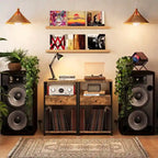 Mobile Porta Giradischi con Portadischi in Vinile - 40x30x70 cm