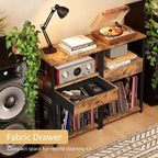 Mobile Porta Giradischi con Portadischi in Vinile - 40x30x70 cm