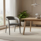  Faerron Modern Grey Leatherette Dining Chair